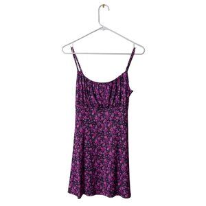 Topshop Pink Floral Mini Slip Dress UK 6 US 2 Lightweight Polyester Blend